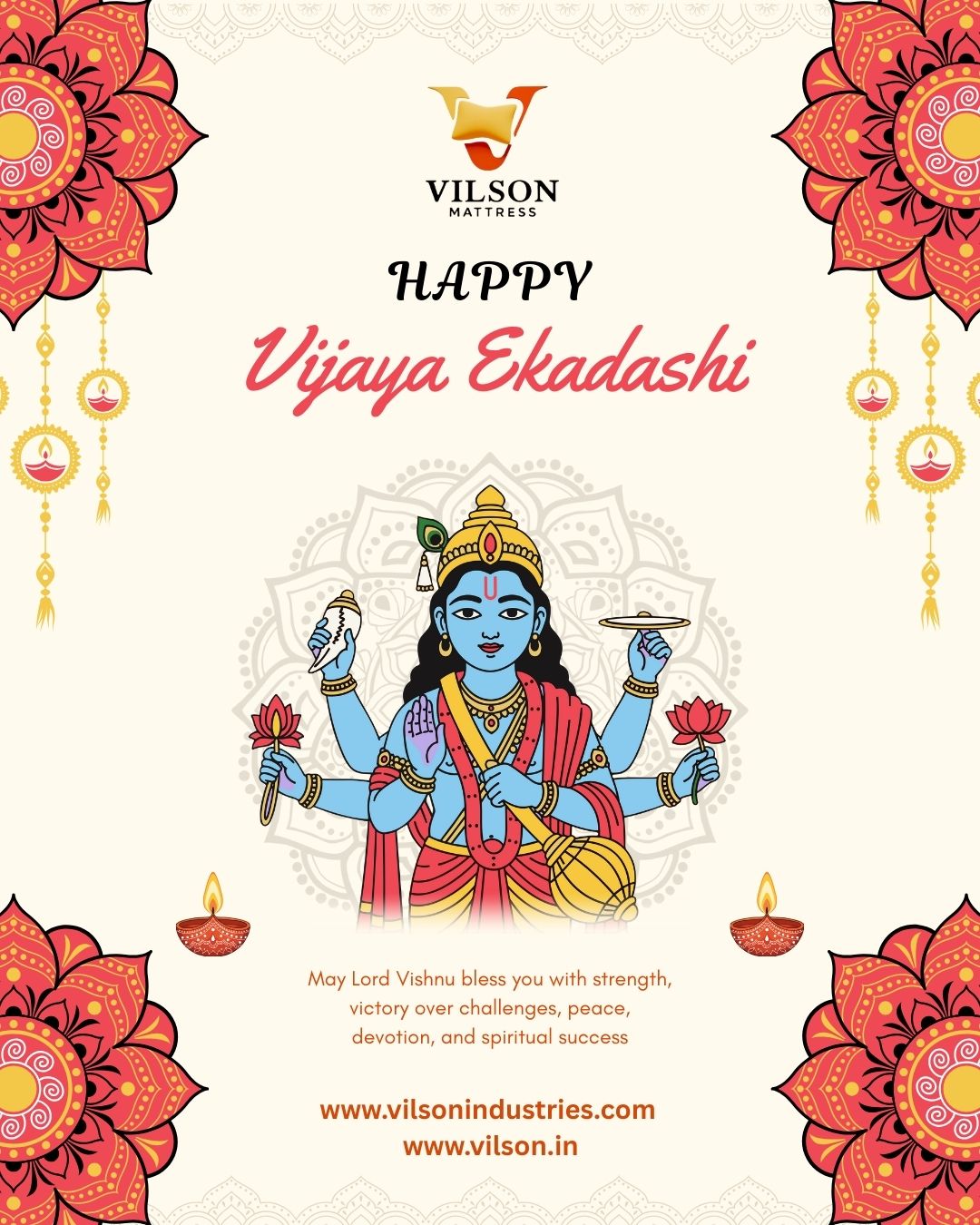 Wishing you a blessed Vijaya Ekadashi filled with strength, peace, and positivity.