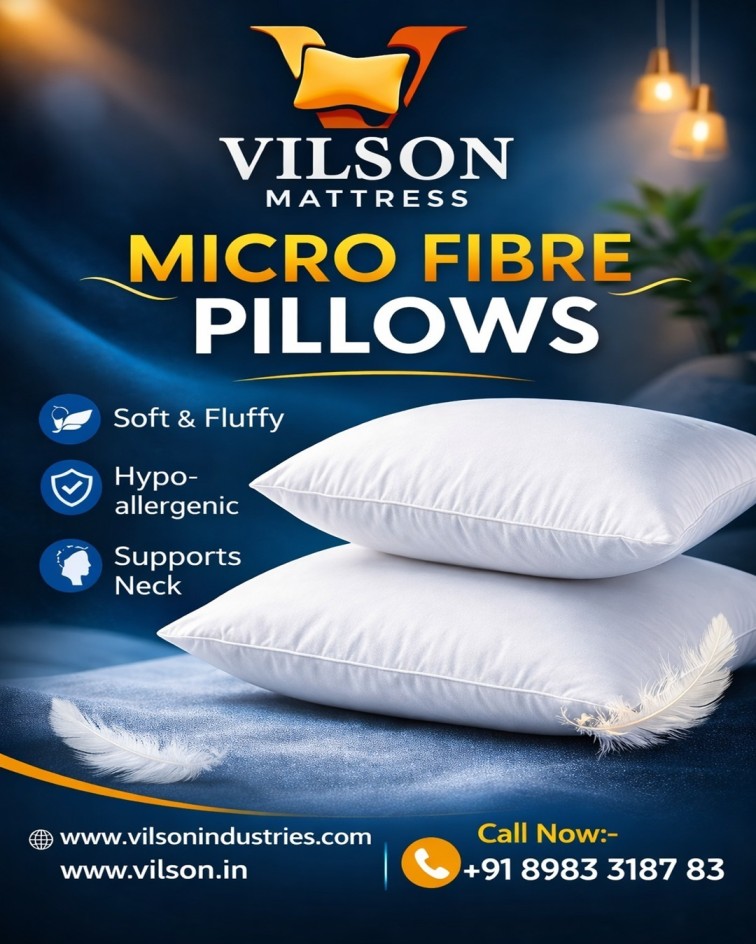 Experience ultimate comfort every night with Vilson Micro Fibre Pillows