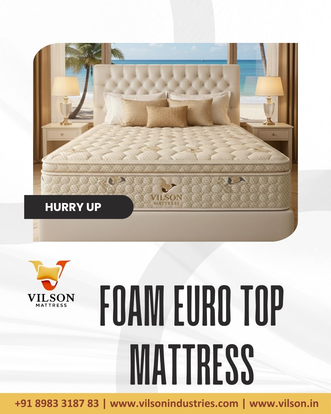 Upgrade your sleep experience with the ultimate comfort of Vilson Foam Euro Top Mattress 🛏️