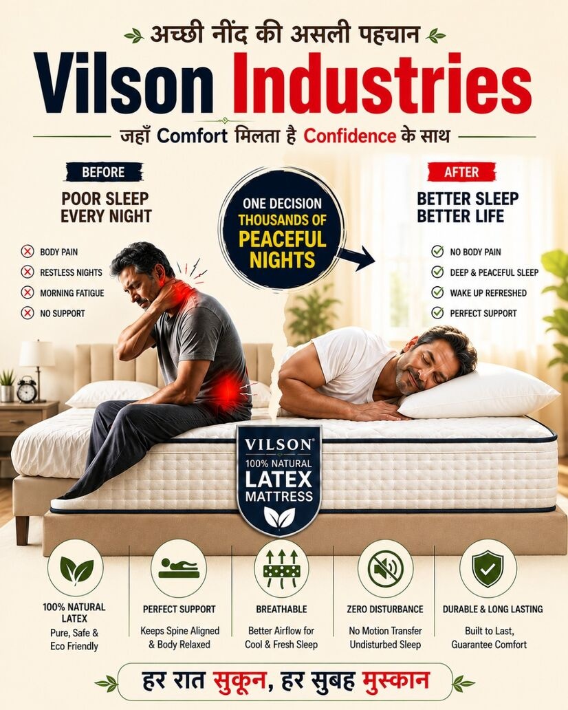 **अच्छी नींद की असली पहचान? सही Mattress! 🛏️✨**