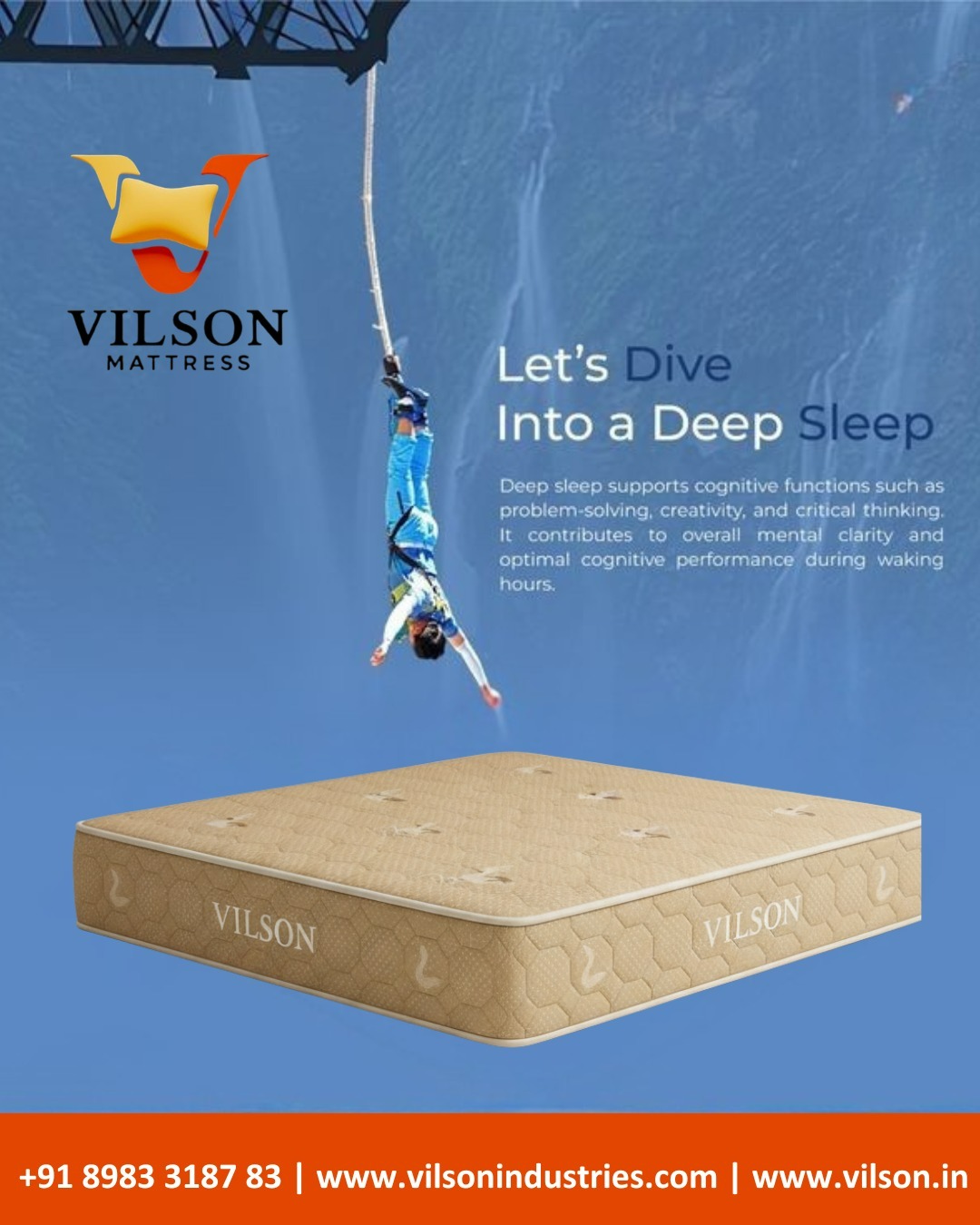 Dive into the comfort of deep, restful sleep with Vilson Mattress.